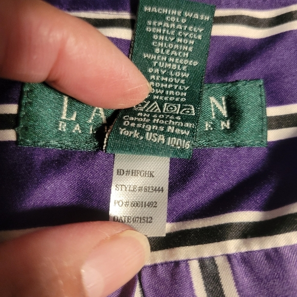 Lauren Ralph Lauren satin long sleeve Rool Tab. - Picture 8 of 8